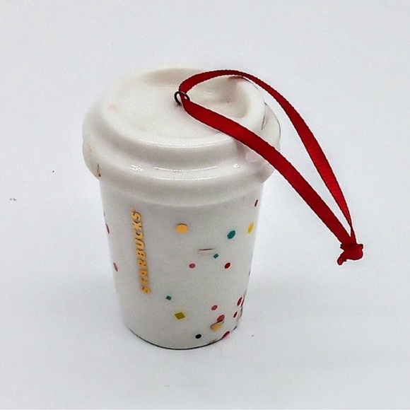 Starbucks Ceramic Miniature Ornament - Holiday 2015 “Confetti” - Picture 2 of 5